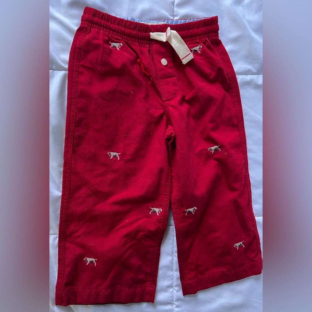 J.Crew Crewcuts Red Pajama Pantswith golden retriever dogs